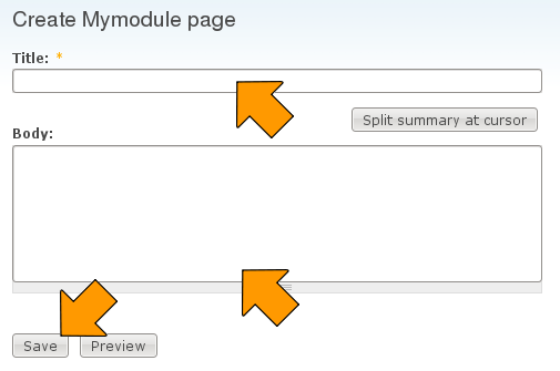 Create Mymodule page